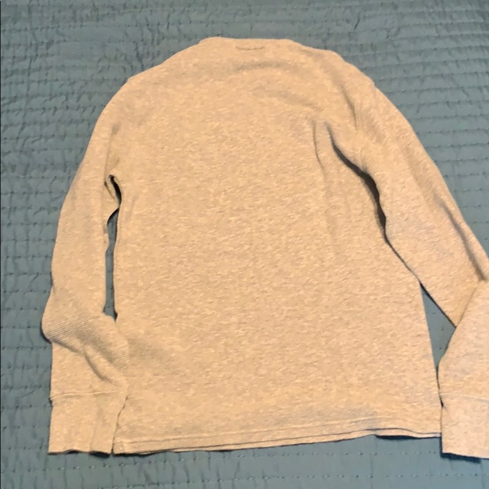 Polo Longsleve Waffle Shirt-Grey-Size M - Picture 2 of 2